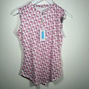 NWT Proud 90 Womens Small Pink Ribbon Golf Top Breast Cancer Awareness Quart Zip